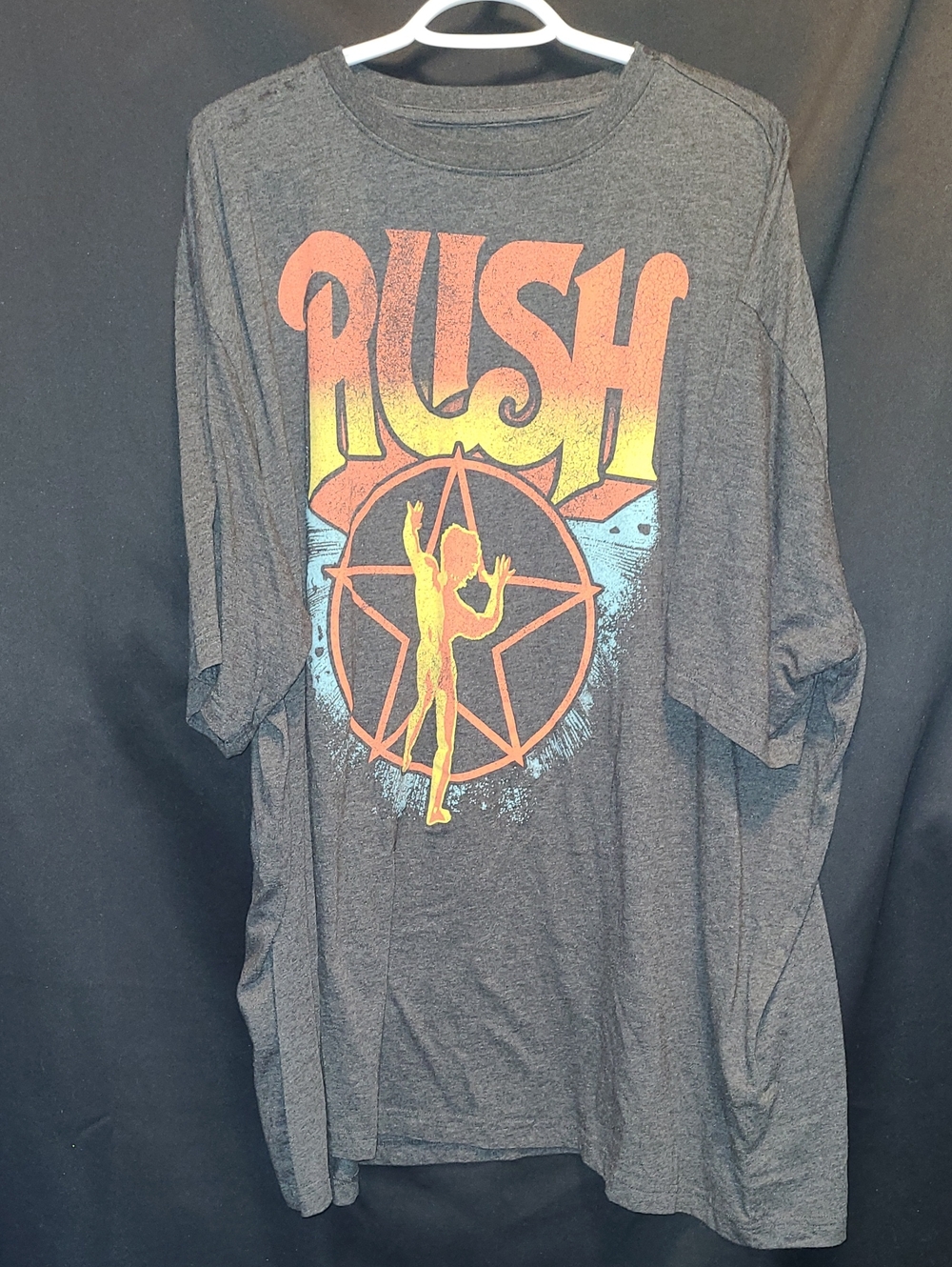 RUSH BAND Graphic Band Tee - Gray with Orange/Yellow Print 2019